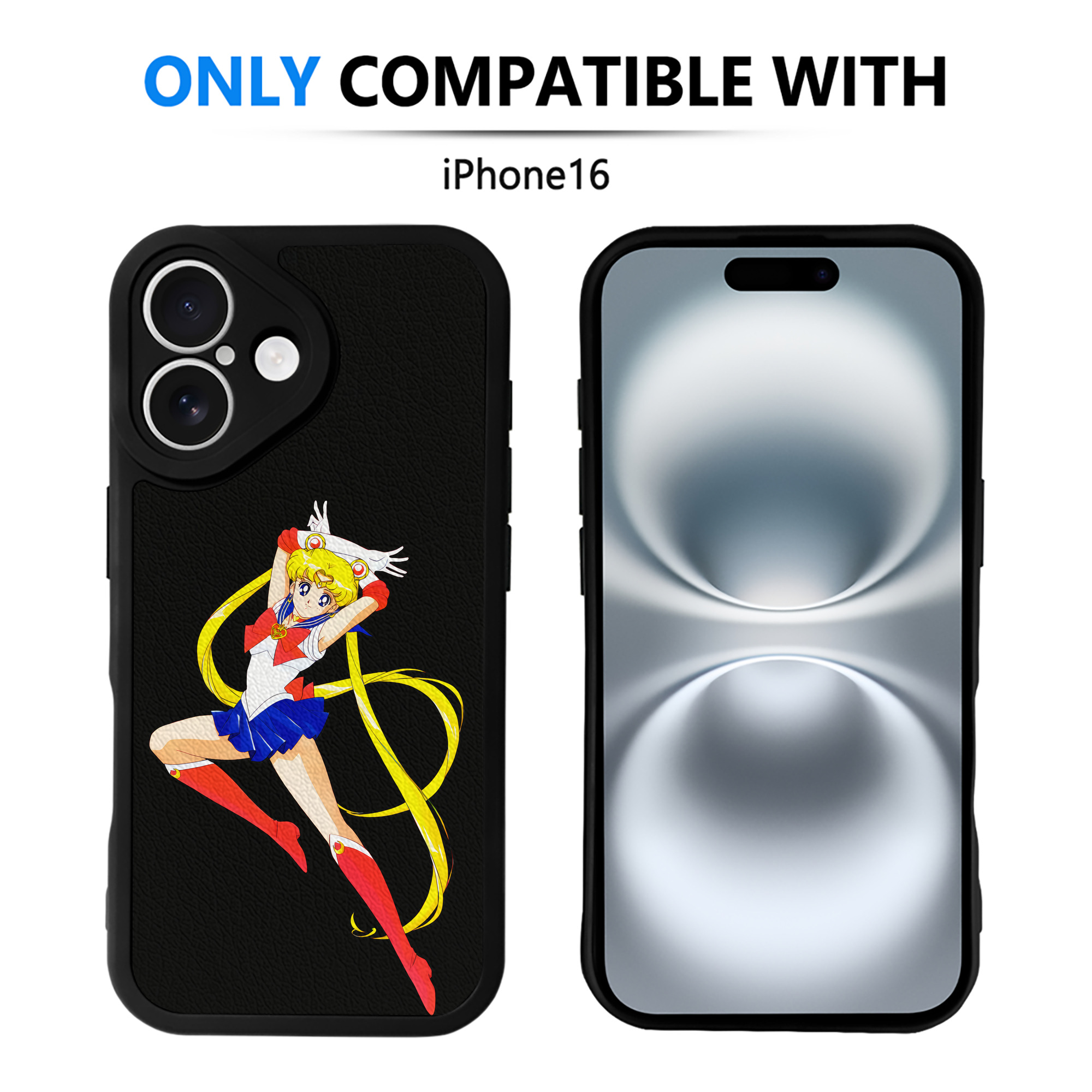 （画像用） 美少女戦士セーラームーン 月野 うさぎ つきの うさぎ Sailor Moon Tsukino Usagi 【iPhone 16シリーズ対応】シリコンスマホケース（レザー調） 材質：シリコン